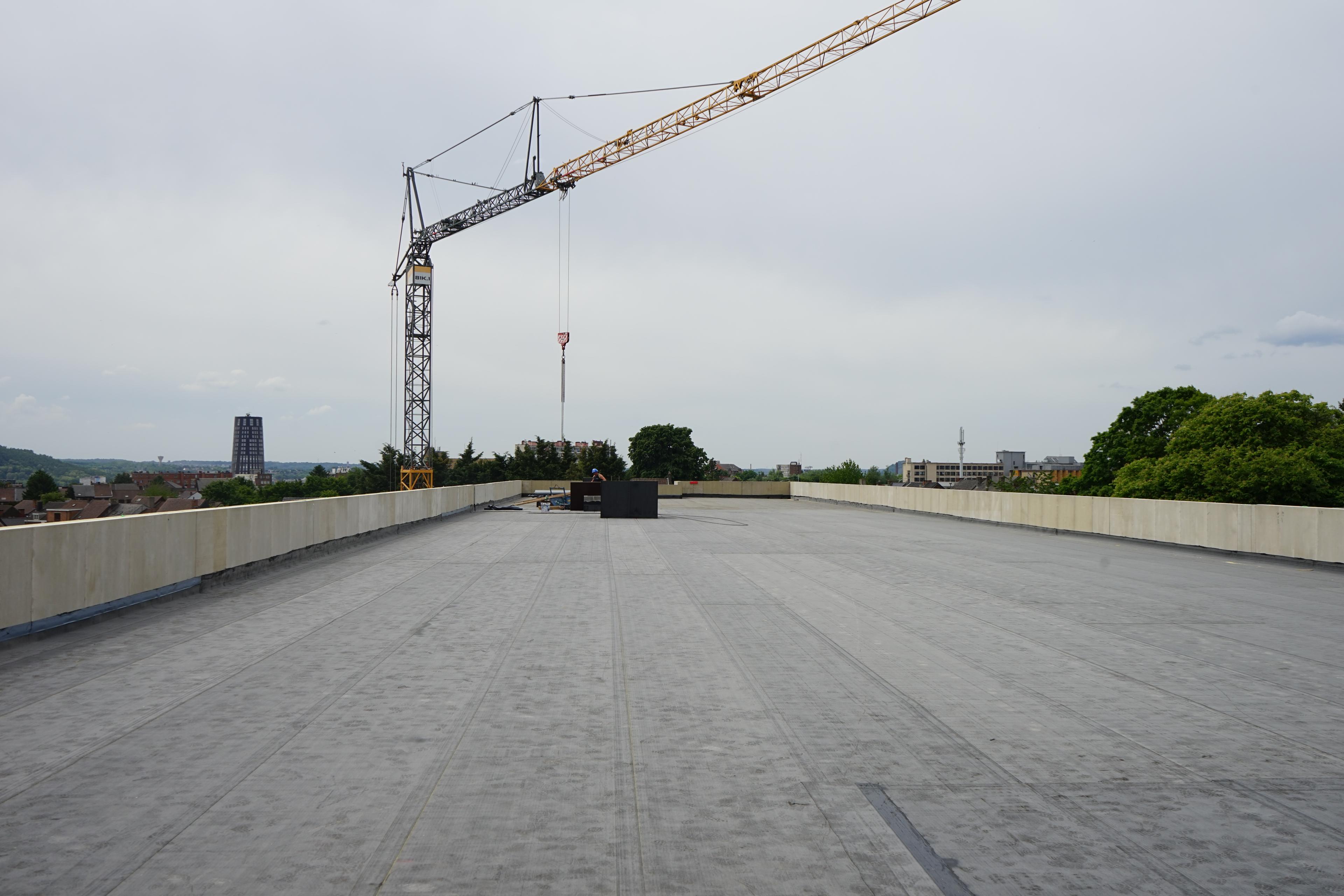 Photo du chantier — ossature bois pour collège de médecine en Belgique 2
