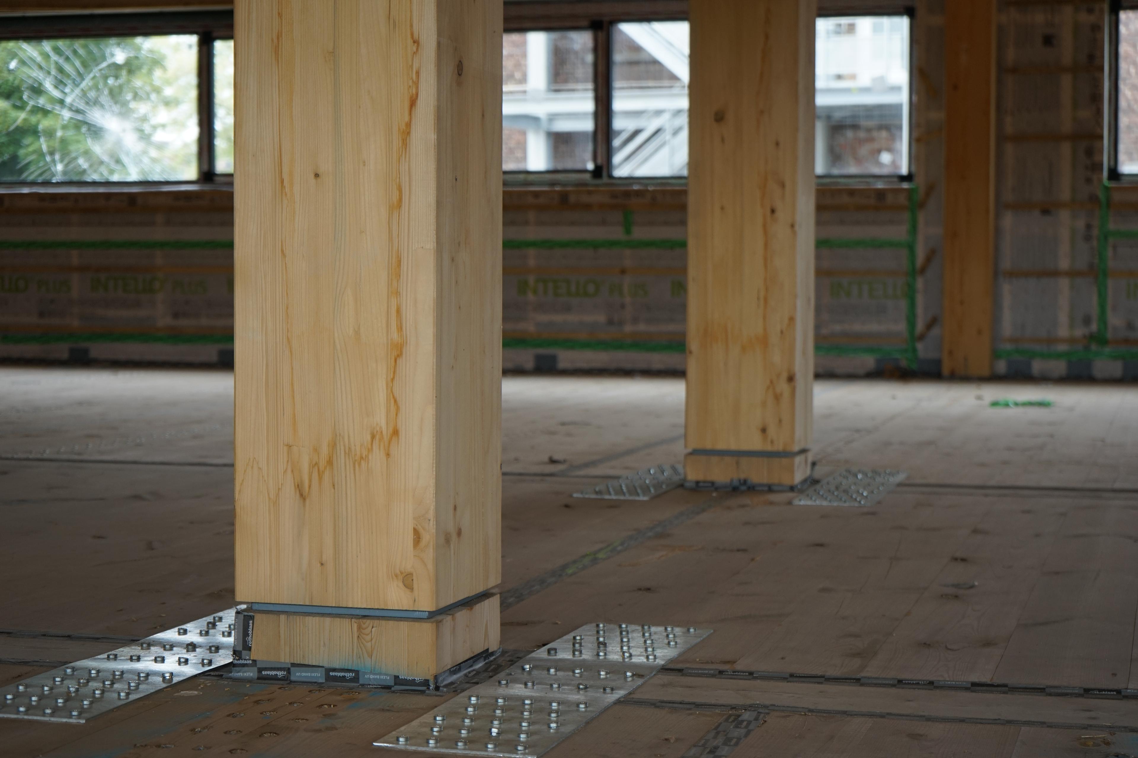 Photo du chantier — ossature bois pour collège de médecine en Belgique 10