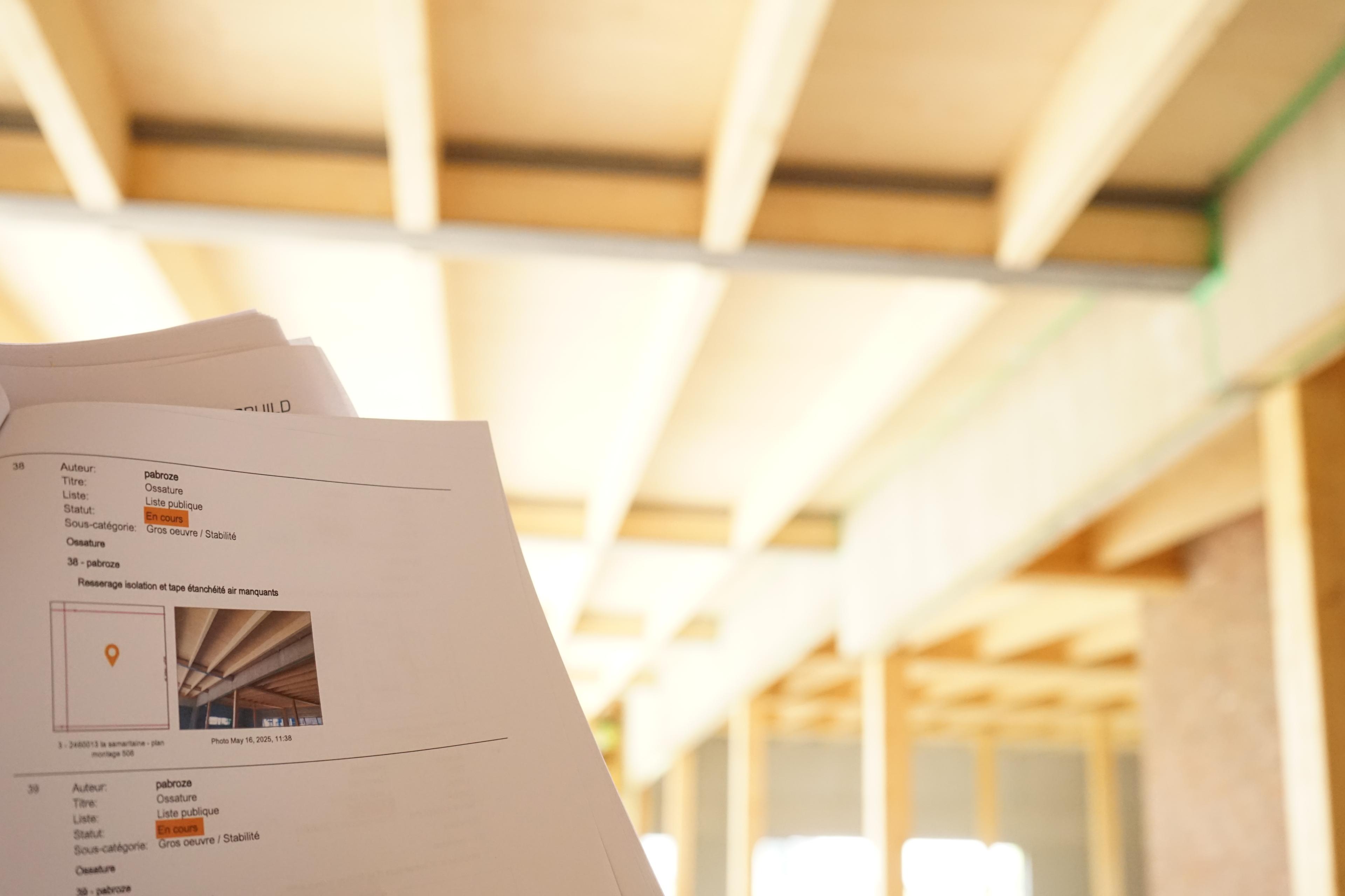 Photo du chantier — ossature bois pour collège de médecine en Belgique 12